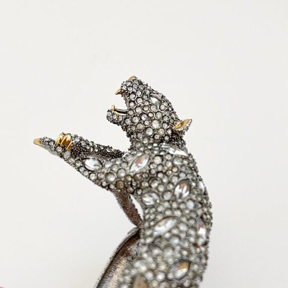 ALEXIS BITTAR Elements Moonlight Crystal Panther Bracelet Gunmetal - Picture 8 of 12
